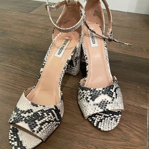 Steve Madden Snakeskin Block Heels